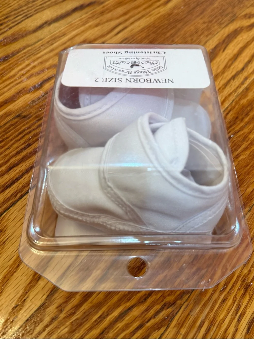Little Things Mean a Lot White Newborn Christening Booties